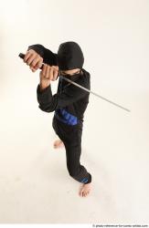 Man Young Athletic Fighting with sword Standing poses Casual Asian